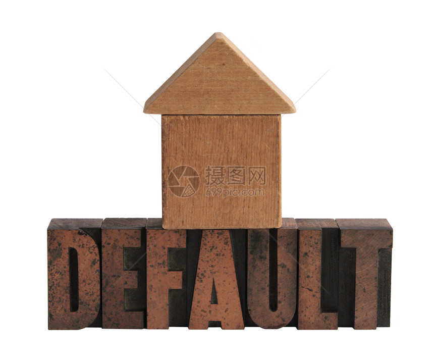 默认木制类型凸版字母房地产付款抵押债务金融积木墨染木头图片