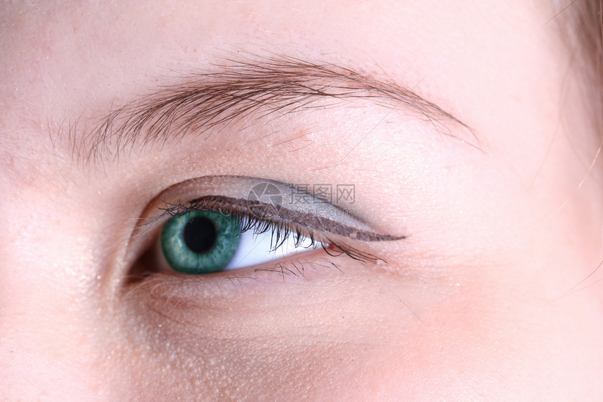 蓝眼睛睫毛蓝色女士女朋友眉毛眼睛绿色女性反射化妆品图片
