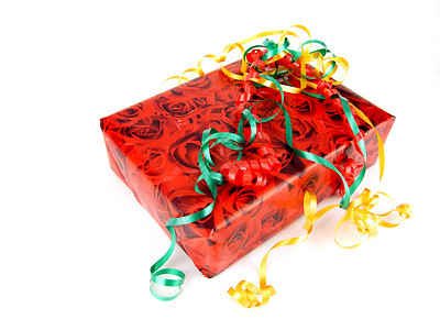 礼品惊喜传统礼物店铺黄色玫瑰丝带庆典展示盒子背景图片