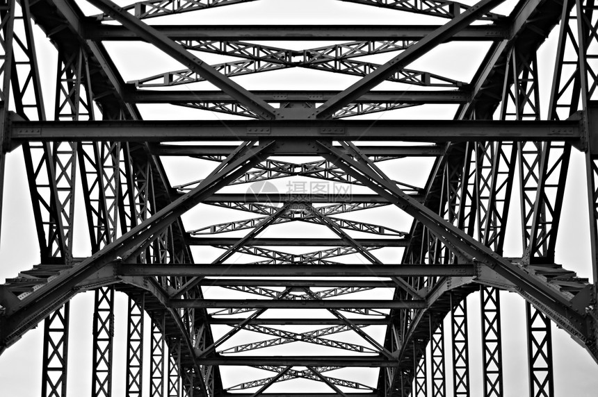 金属结构十字形体重黑色网格汉堡建筑学桁架建造横梁白色图片