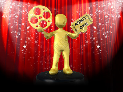 奥斯卡金人颁奖仪式金子展示优胜者电影剧院娱乐演员节日运动插图背景