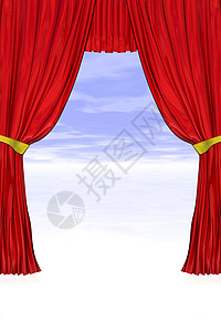 剧院礼堂蓝色舞台音乐空间表演乐队窗帘天鹅绒红色文艺背景图片