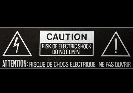警告符号震惊塑料白色电气黑色风险背景图片