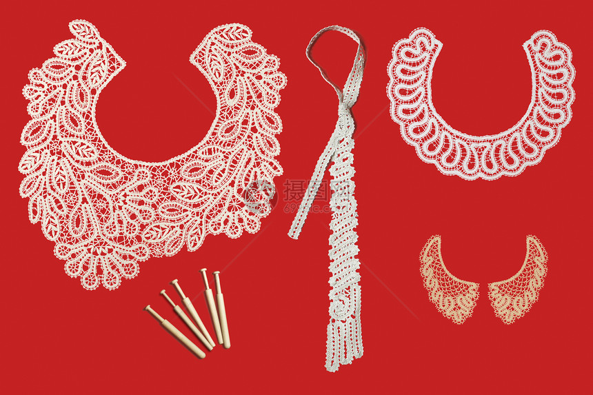 产品的刺绣乐器领带钩针纺织品桌巾纤维复古抹布编织艺术图片