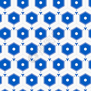 蓝色六边形六边形平面模式背景