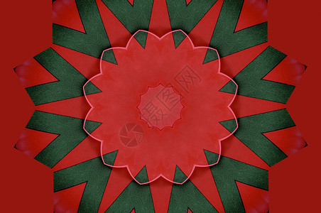 圣诞节颜色中的抽象对称多边形绿色插图计算机背景图片