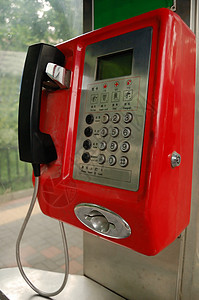 调用支付键盘街道红色硬币听筒摊位电话亭电话电子产品高清图片