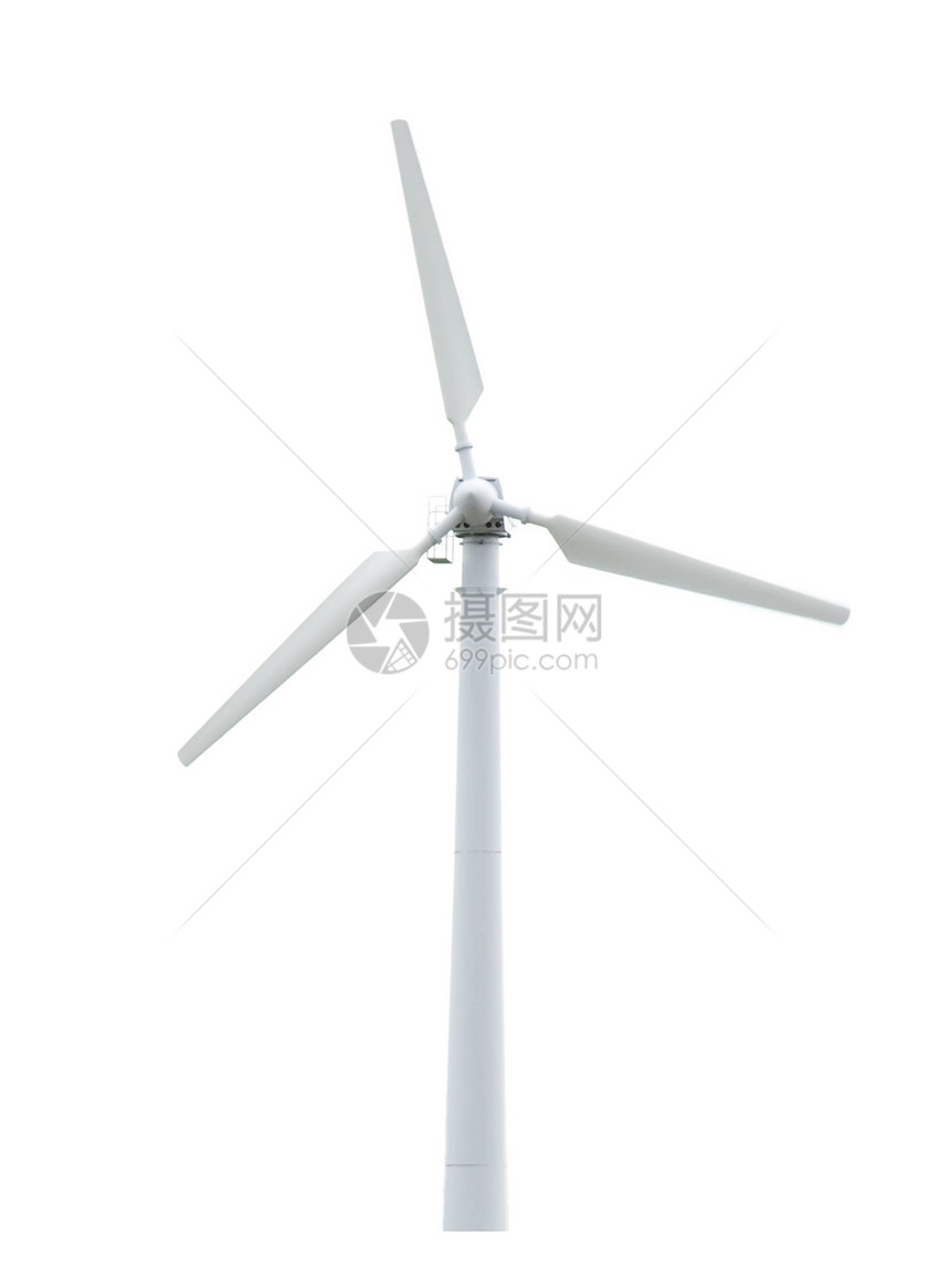 孤立的风力涡轮机 替代能源图片