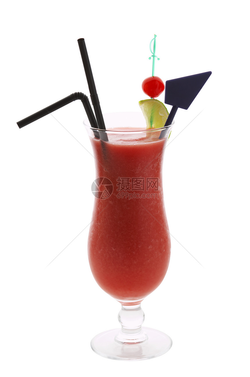 草莓鸡尾酒玻璃柠檬液体酒精浆果红色冷却器冷却图片