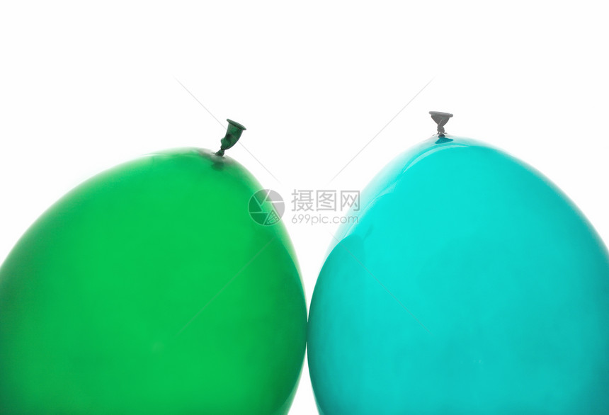 绿色和蓝色气球图片