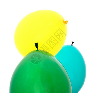 黄色 绿色和蓝色气球背景图片