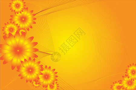 花花电插图晴天黄色橙子漩涡背景图片