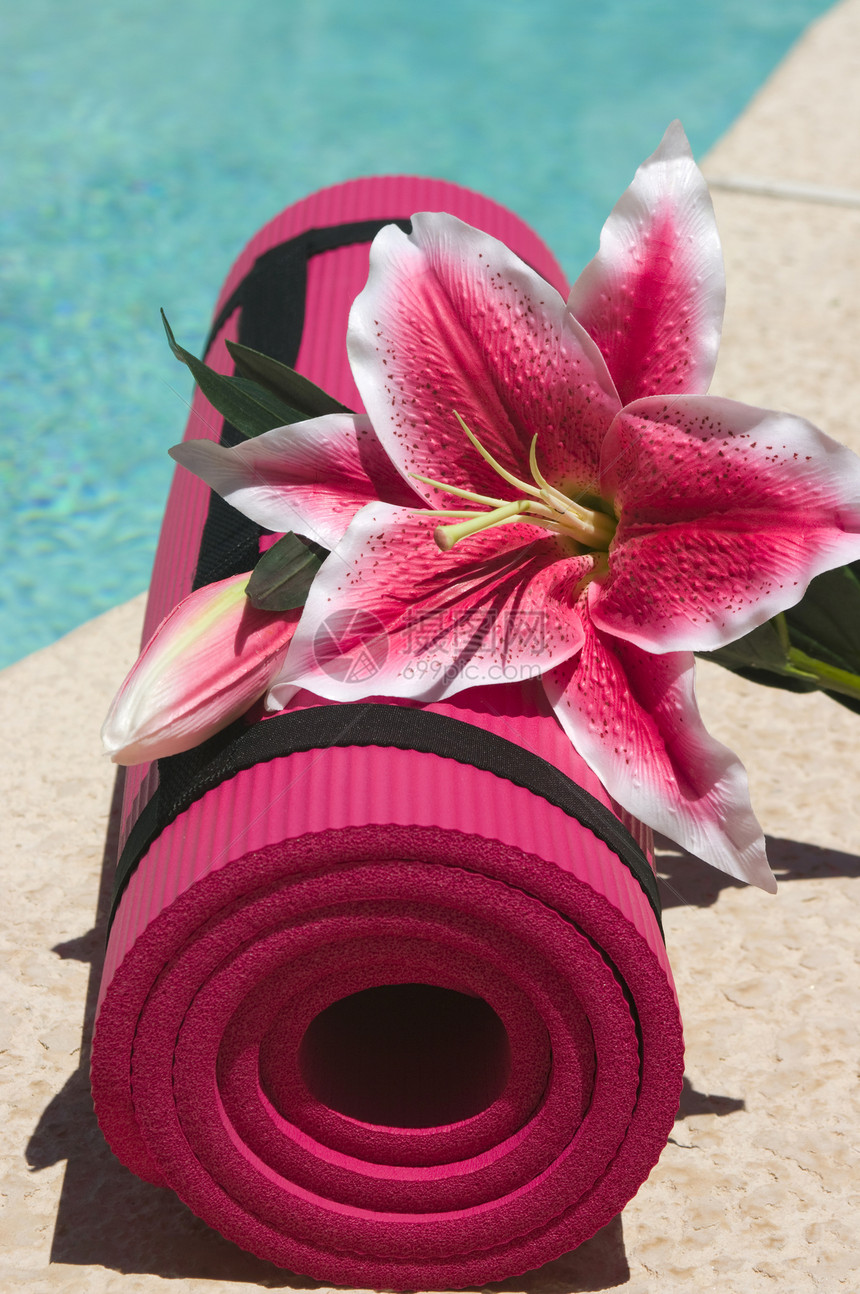 瑜伽网假期百合运动冥想禅意头脑温泉水池锻炼治疗图片