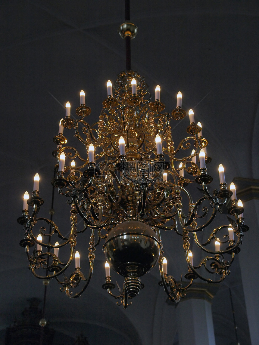 美丽的水晶古典香藏贵族艺术教会家庭古董优雅吊坠烛台灯泡房子图片