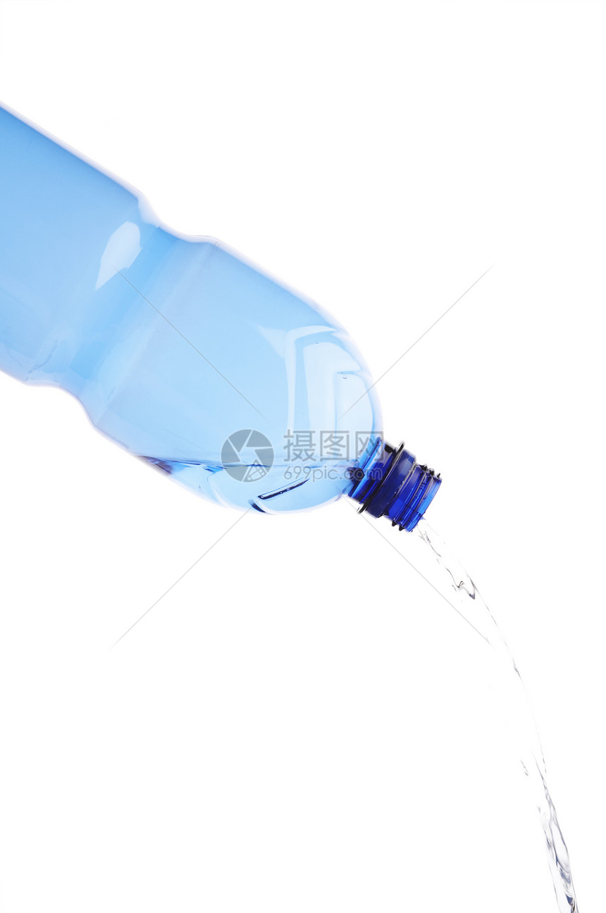 游水反射饮料蓝色液体流动茶点白色塑料食物图片
