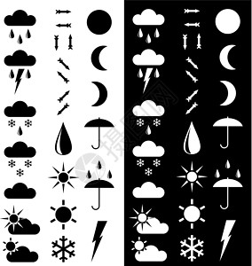 天气标识指示天气的符号号细雨警告标识风暴温度气候晴天淋浴雪花天空设计图片