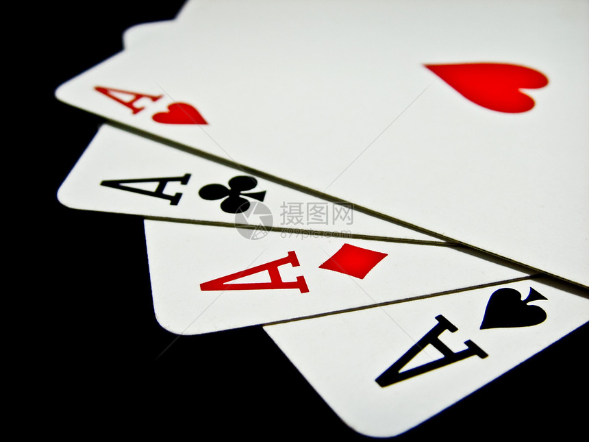 四个王牌卡片墙纸钻石俱乐部娱乐桌子宏观乐趣赌注直道图片