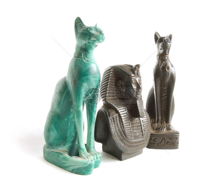 埃及猫孔雀石雕像塑像雕刻雕塑象形法老纪念品文字图片