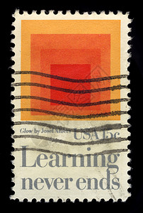 学习从不结束邮政邮票邮件邮资白色红色教育宏观背景图片