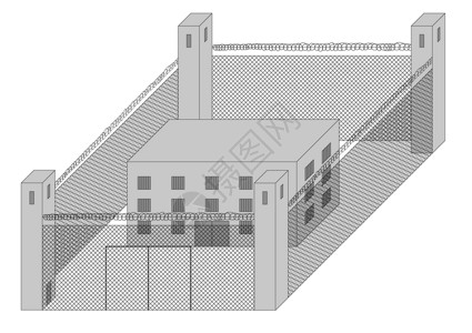监狱犯罪囚犯安全警卫酒吧定罪刑事金属插图背景图片