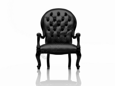 黑臂椅办公室黑色皮革休息内阁扶手椅白色会议家具渲染背景图片