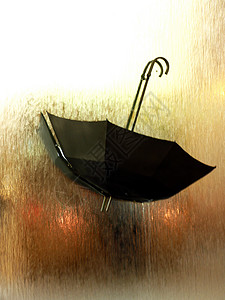 瀑布中的伞背景图片