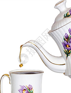 茶茶时间金子休息液体奢华咖啡传统美德厨房花朵饮料背景图片