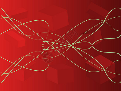 红色和绿色抽象背景行程盒子曲线立方体插图背景图片