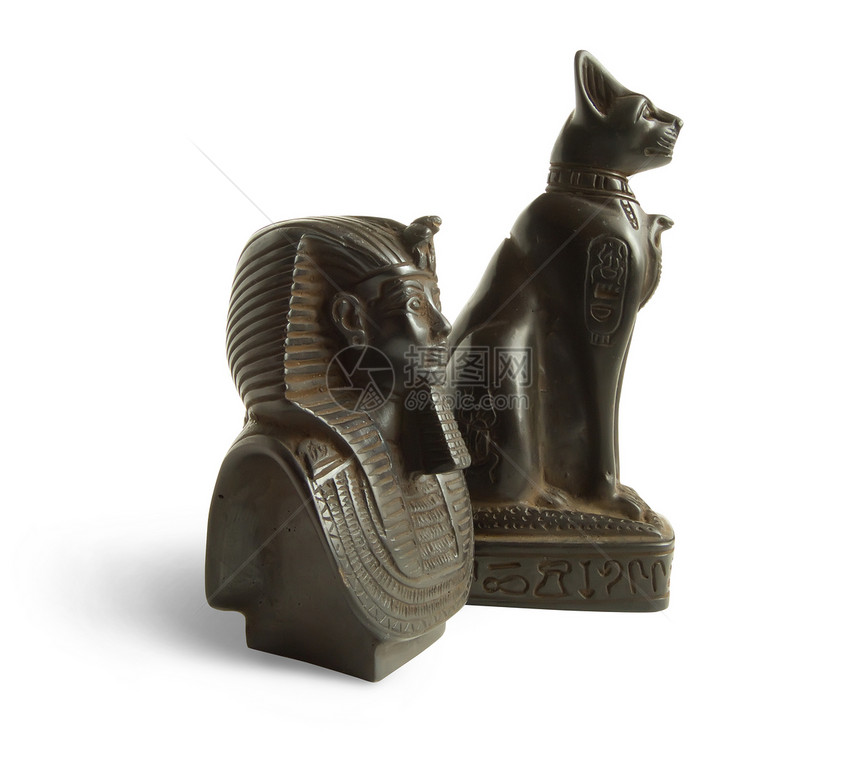 埃及巨石猫和法老图坦卡蒙图片