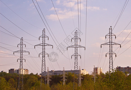 电力元网络电气电缆天空框架工程技术蓝色环境收费背景图片