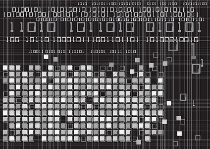 数字二进制码技术电脑电缆网络概念生长矩阵编码数字代码数据库插画