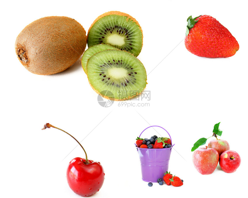 水果拼接团体食物收藏奇异果市场饮食营养叶子早餐红色图片
