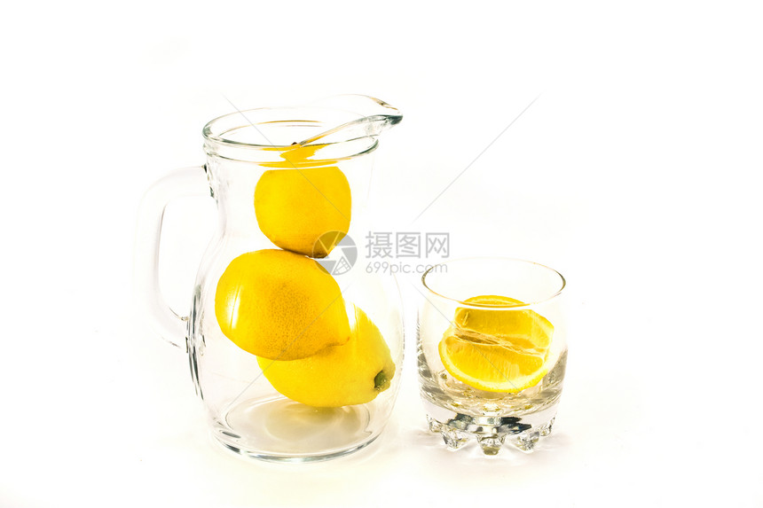 柠檬白色水果食物果汁黄色口渴玻璃水壶热带饮料图片