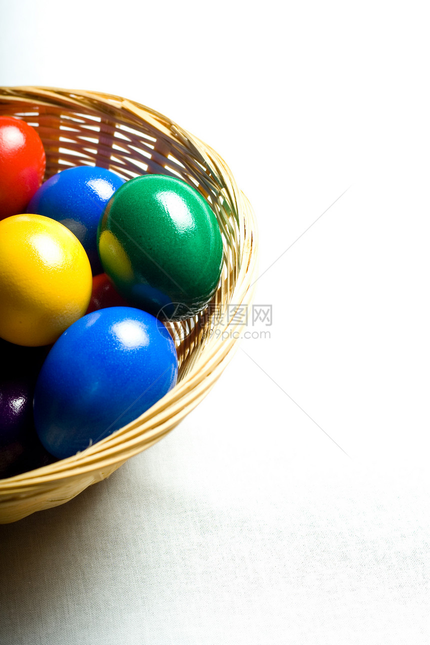 复活节蓝色空白黄色兔子绿色红色传统图片