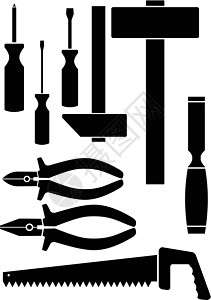 铁质工具锉刀手工具的套件插画