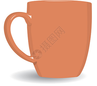 橙色杯子咖啡店食物早餐咖啡橙子陶瓷插图背景图片