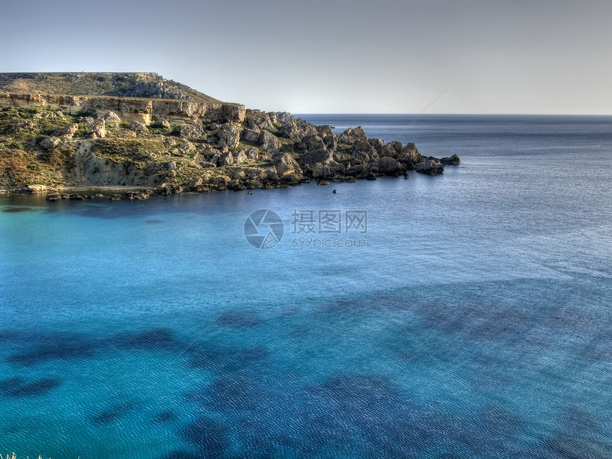 地中海居民环境蓝色地平线地层风景悬崖假期海洋天顶天蓝色图片