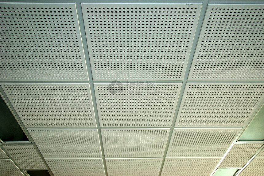 办公室上限灯光条纹建筑天花板荧光照明图片