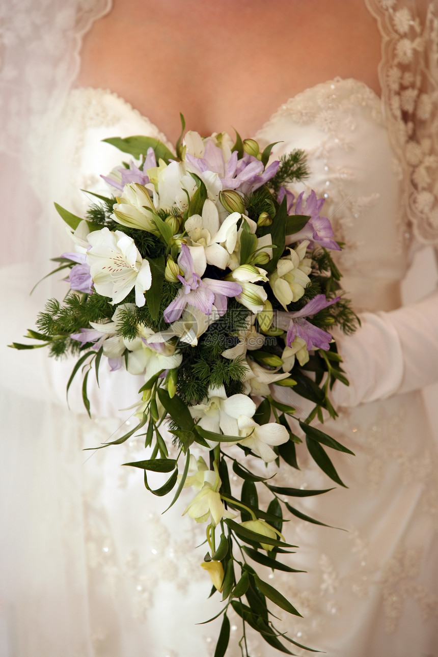 婚礼花束裙子家庭传统女士花店粉色已婚美丽手套婚姻图片