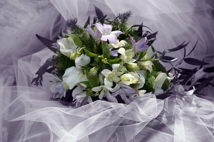婚礼花束婚姻家庭新娘女士美丽花店已婚传统手套裙子图片