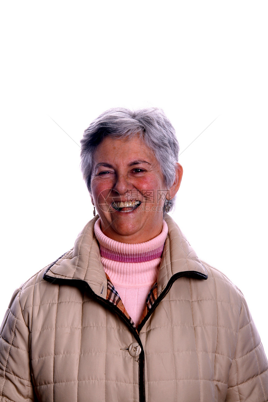 成年妇女智慧工作室女士祖母长老白色头发母亲微笑奶奶图片