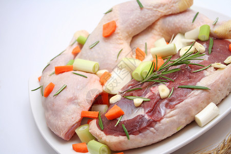 新鲜肉食物鸭子烹饪鸡肉背景图片