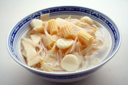 亚洲菜类沙拉食物玉米维生素竹子背景图片