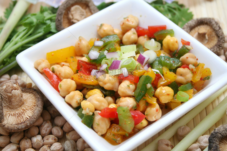 亚色沙拉食物蔬菜午餐洋葱自助餐维生素辣椒图片
