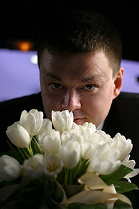 格室花束白色生活郁金香结婚婚礼背景图片