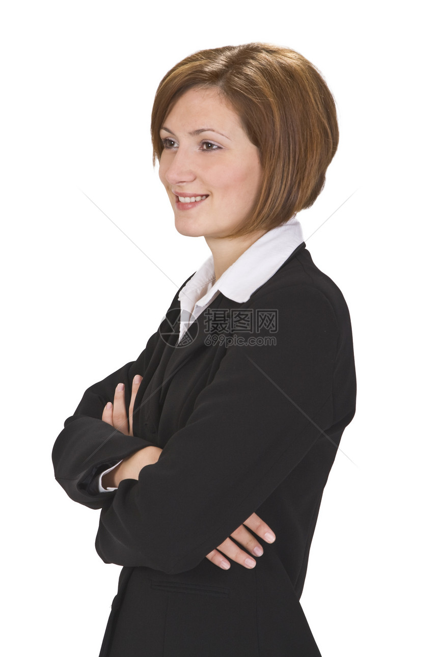 商业女商务人士女性化领导者伙伴商务微笑牙齿套装老板女性白色图片