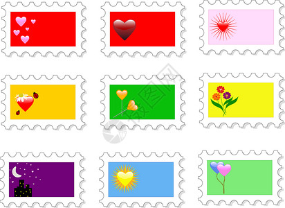 情人节邮票庆典信号标签邮件发件情感按钮邮戳邮政邮资背景图片
