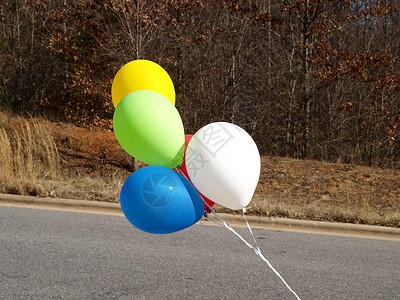 气球白色派对绿色红色庆典黄色蓝色背景图片