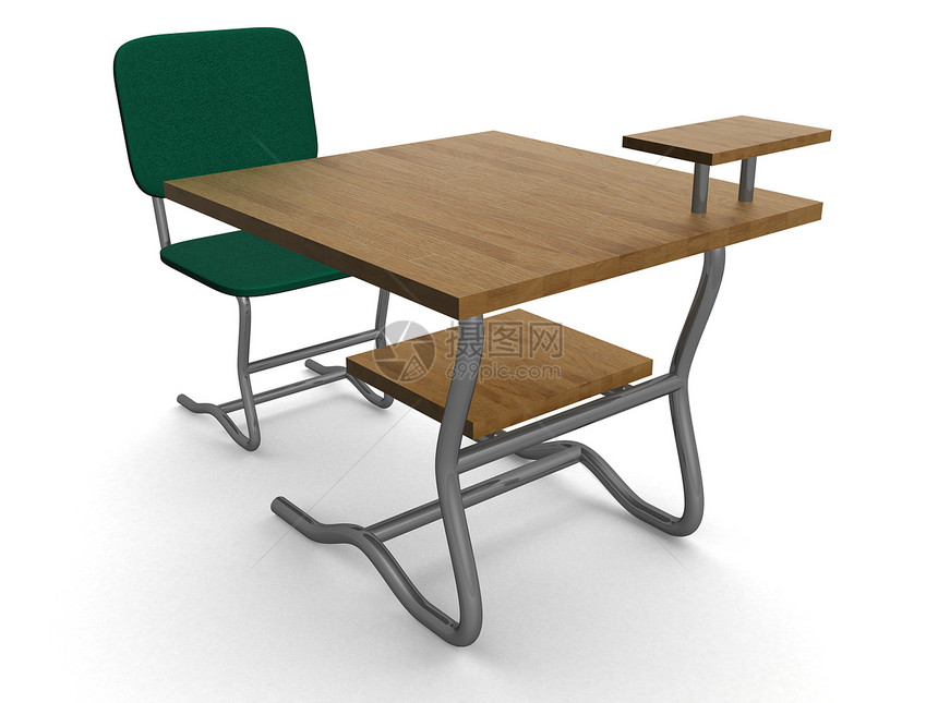 书桌和椅子3D图像图片