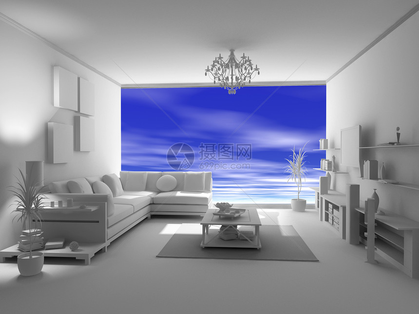 打开空白内插房子地面大厅奢华装饰住宅白色财产天空桌子图片